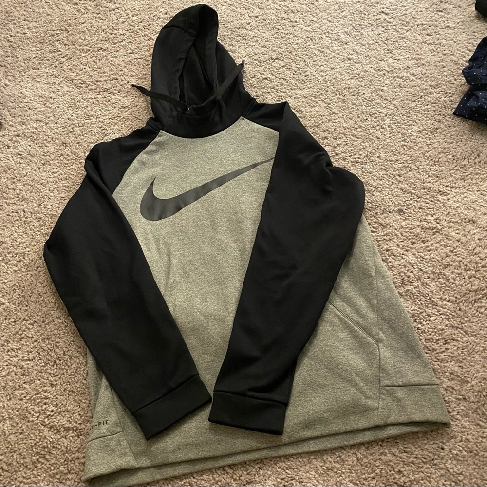 Nike Dri-Fit Two Color hoodie, Grey and Black Size M